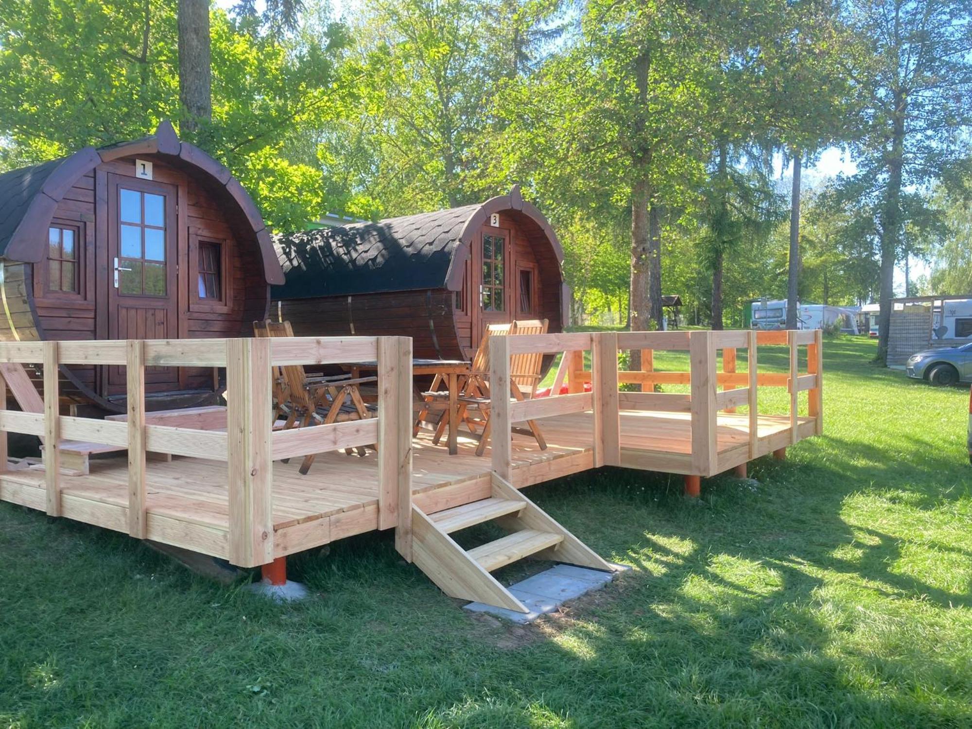 Campingplatz Koberbachtalsperre - Campingfass Mieten Langenbernsdorf Esterno foto